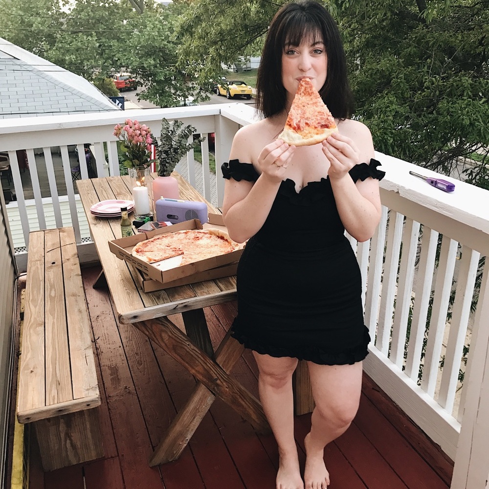 Reformation Ruffle Off the Shoulder Dress